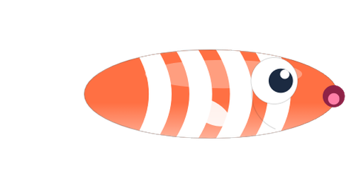 Clown Fizz with its mouth open